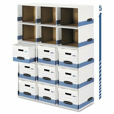 FELLOWES MFG BankersBox, File/cube Box Shell, Legal/letter, 12 X 15 X 10, White/blue 0162601